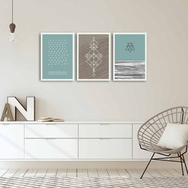 Wallity Cuadro Decorativo Enmarcado en MDF (3 Piezas) Multicolor